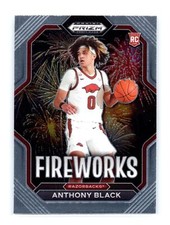 2023 Prizm Draft Picks Basketball #10 Anthony Black Fireworks Arkansas