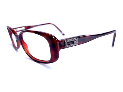 Gucci Red Clear Oval Rectangular Eyeglasses Italy GG 2560/STRASS