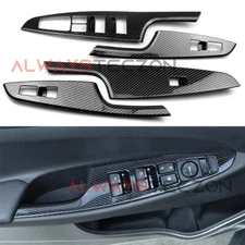 Carbon Fiber Style Window Lift Switch Cover Trim for Hyundai Tucson 2016-2020