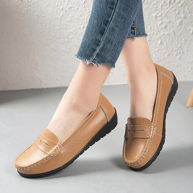 Women Lightweight Walking Casual Slip On Loafers Round Toe Moccasins | eBay