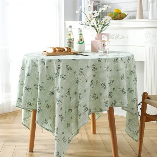 Small Daisy Pattern Desktop Tablecloth Embroidery Party Floral Dining TableCloth