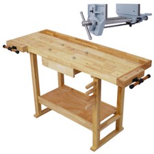 55-Inch Wood Workbench Wooden Workbench for Garage Workshop and Home