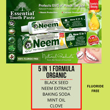 NEEM Toothpaste, Natural and Organic ingredients, Fluoride Free  Vegetable Base