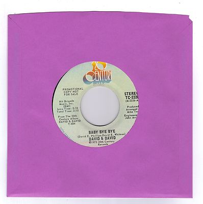 DAVID & DAVID  (Baby Bye Bye)  20th Century 2226 = MINT VINTAGE PROMO record