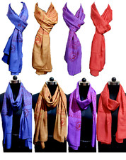 5pc Indian Om Printed Mantra Scarf Shawl Meditation Wrap Yoga Prayer Scarves