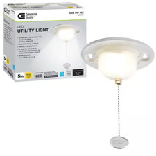 5 In. Closet Utility Light Lampholder With Pull Chain Led Flush Mount 650 Lumens