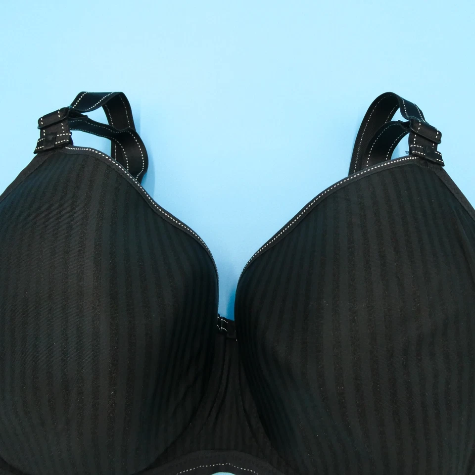 Sujetador Lencería Freya Talla US 32G Negro Rayas Push Up Ídolo Moldeado Balcón Nuevo Foto 3 de 4