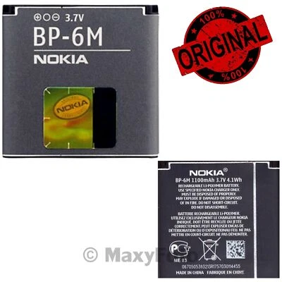 NOKIA BATTERIA RICAMBIO LITIO ORIGINALE BP-6M 1100mAh PER N73 N77 N93