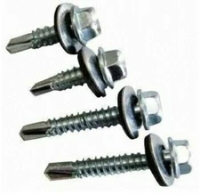 Hex Head #8x 1", 1-1/4, 1-1/2, 2" Unslotted Self Drilling Screws Neo Washer EPDM
