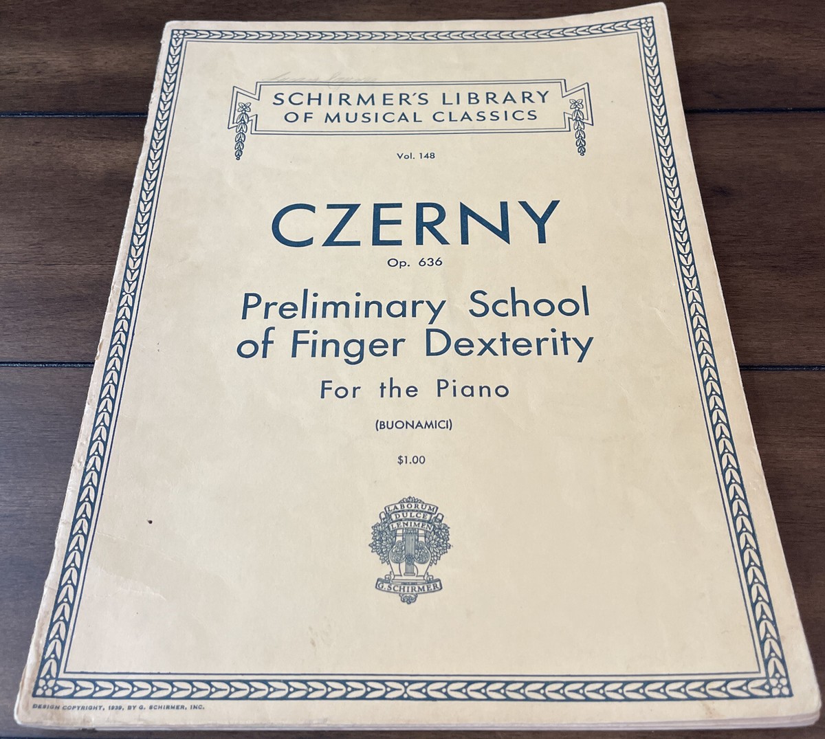 Czerny Preliminary School of Finger Dexterity Op 636 Piano Book