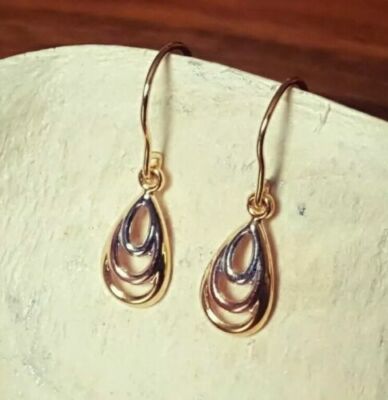 New 9ct 375 Solid Colour Rose Yellow White Gold Triple Loop