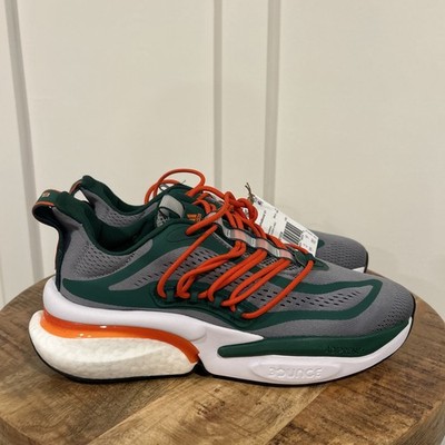 Size 11.5-Men s Adidas AlphaBoost V1 Miami Hurricanes Running Shoes IE1038 New