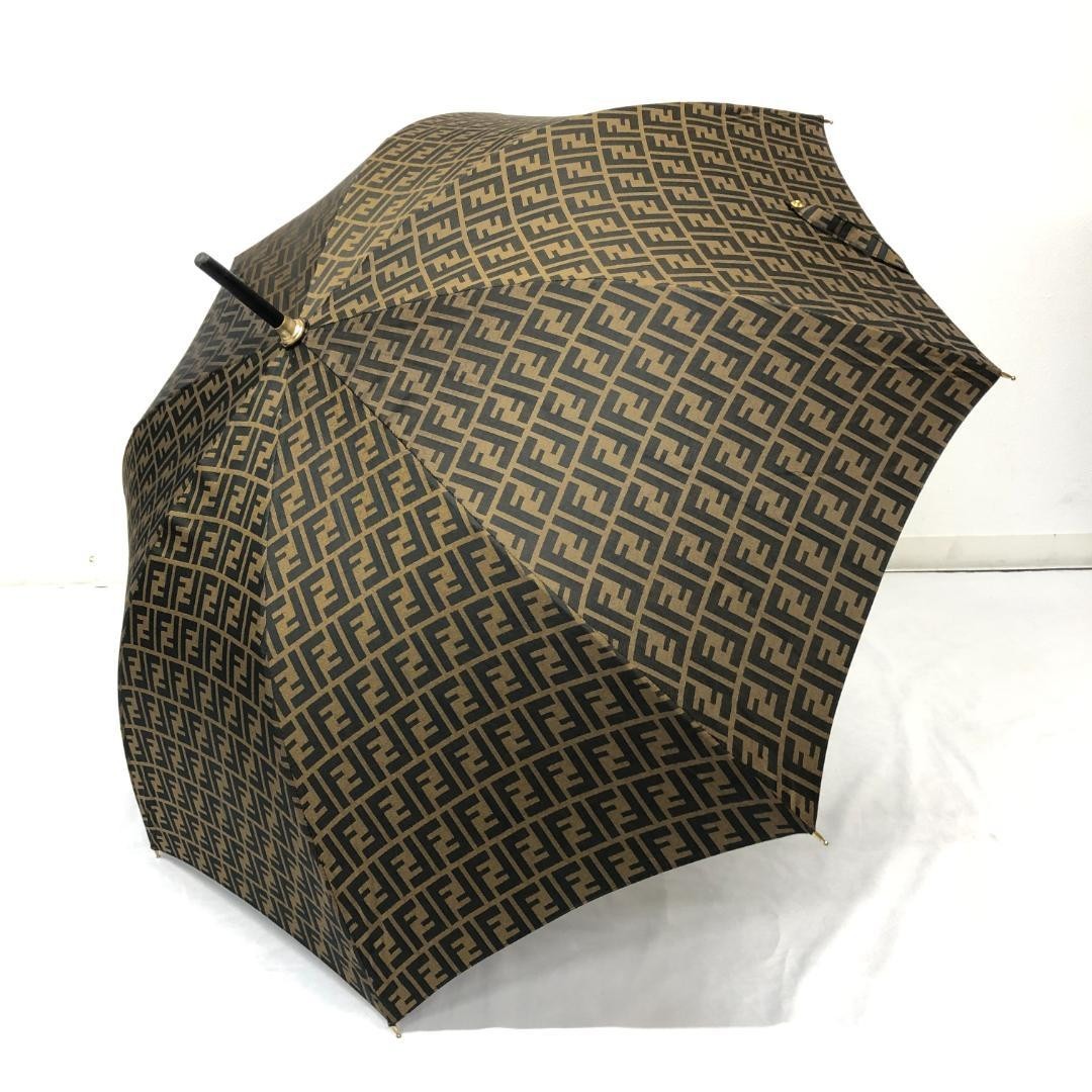 FENDI 傘 FENDI zucca Long Umbrella logo color brown gold black Unisex