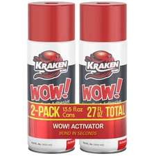 Kraken Bond WOW CA Glue Accelerator Spray (Activator Only) – 2 Pack (13.5 oz)