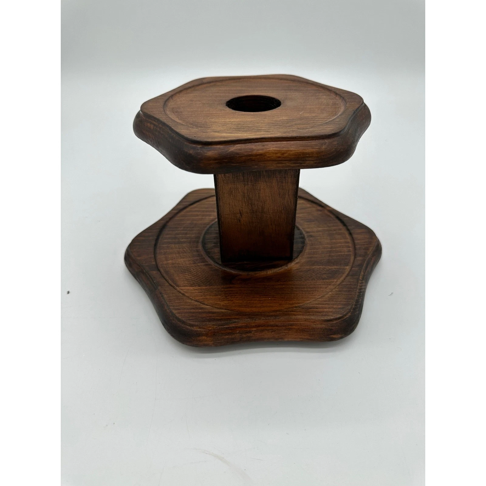 Spice rack VTG Wood spice holder 2 tier rotating M Kamensteince