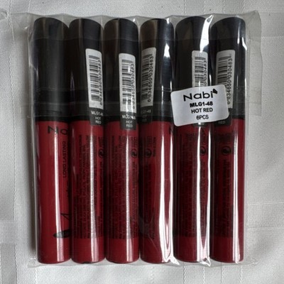 Nabi Long Lasting Matte Lip Gloss Hot Red Liquid 0.32 oz Standard 6pcs