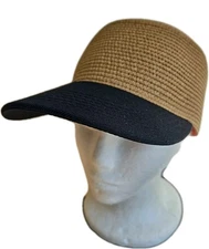 Surell Women Paper/Straw Baseball Cap New With Tags Black Visor