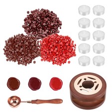 Wax Seal Kit, 300 Wax Beads, Candles, Brown Red/Burgundy/Red