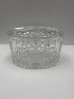 Vintage Waterford Crystal Oval Trinket Vanity Box Lid Lismore Pattern Beautiful