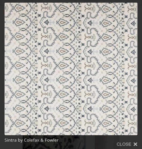 COLEFAX & FOWLER CURTAIN FABRIC Sintra Blue 20 Yard Bolt Imported Designer - product listing photo