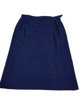 Vintage Pendleton Pure Virgin Wool A line Midi Skirt size 8 Blue Office USA