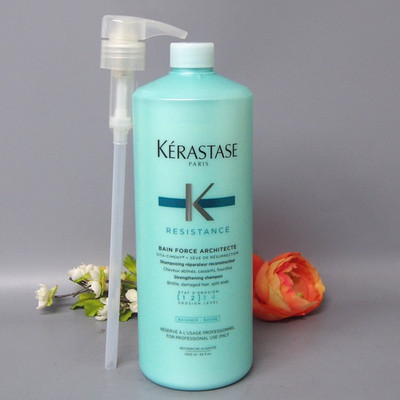 With Pump Kerastase Resistance Bain Force Architecte Shampoo 1L / 34oz
