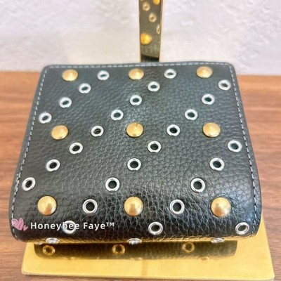 NWT Coach CCL78 Snap Wallet With Rivets Silver/Black Multi | eBay