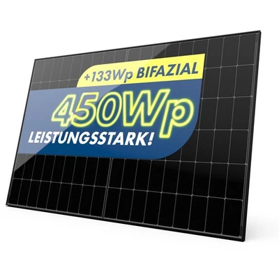 JOLYWOOD Solarmodul 450W Bifazial Glas-Glas PV-Module, modernstes n-Type Panel