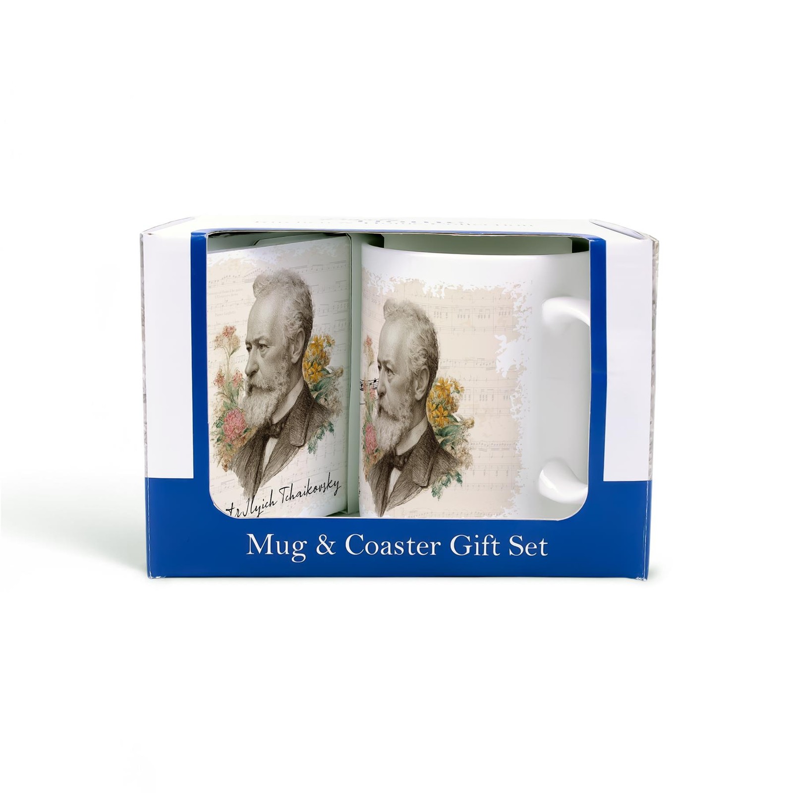 Tchaikovsky Mug & Coaster Gift Set - Classical Music Composer Portraits Present