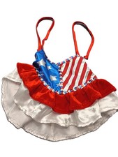 Build A Bear Workshop Sequined Patriotic Red White Blue Dress