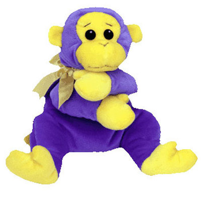 TY Pillow Pal - SWINGER the Monkey (Blue Version) - MWMTs Stuffed Toy