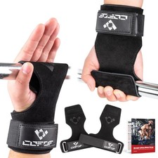 Weight Lifting Wrist Strap Double Layer Leather Pair Deadlift Powerlifting Gym