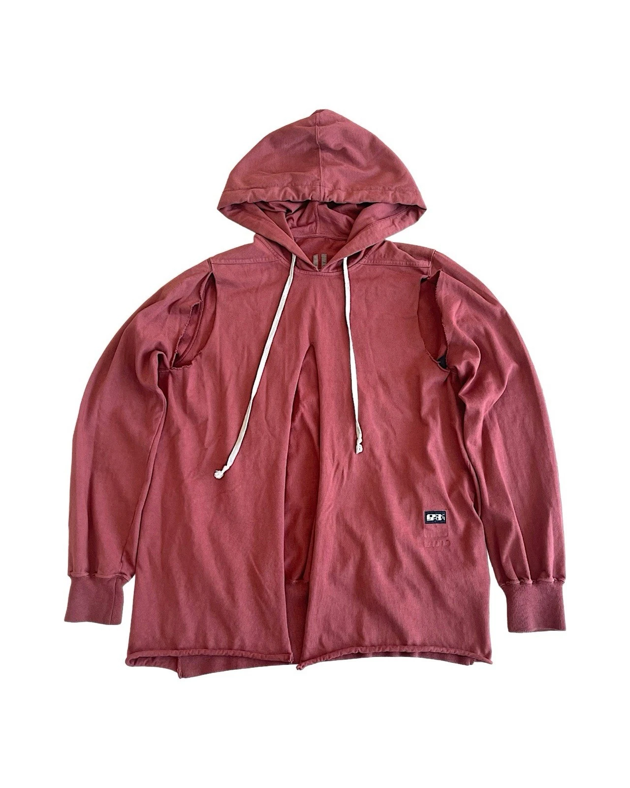 Felpa con cappuccio Rick Owens Drkshdw SS21 taglio diviso 100% autentica designer