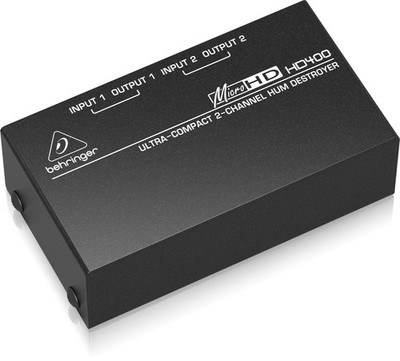 HD400 Ultra Compact 2 Channel Hum Eliminator Ground Loop Noise Suppressor for Hi