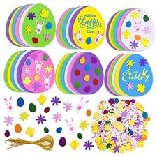 208PCS Easter Foam Stickers DIY Easter Craft Kit Foam Eggs for Kids