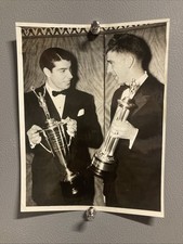 1938 Joe DiMaggio & Carl Hubbell Original Type Photo RARE!