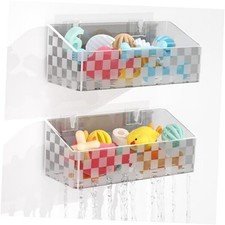 Bath Toy Storage Holder, 2 Pack Large Capacity Bath Toy Rectangular Grey