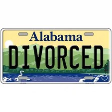 Divorced Alabama Metal Novelty Motorcycle Plate Tag Sign Car Truck Wall Home