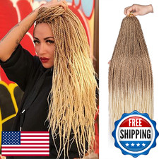 ZRQ 8 Packs 18" Senegalese Twist Crochet Hair Black Pre-Looped Braid