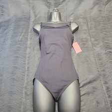 Capezio Camisole Leotard with Adjustable Straps Black Scoop Back Shelf Bra SZ LA