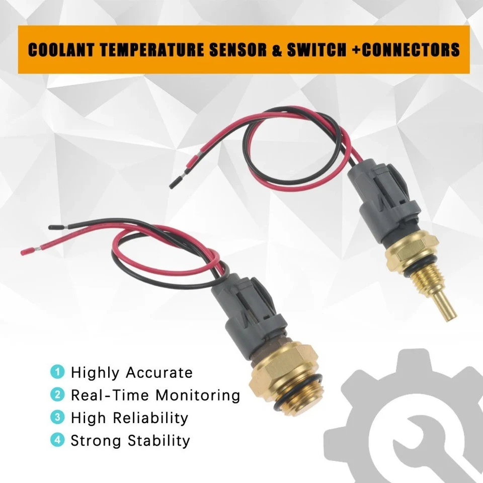 Engine Coolant Fan Temperature Sensor Switch Set for Honda CR-V Civic Acura - Image 2 of 4