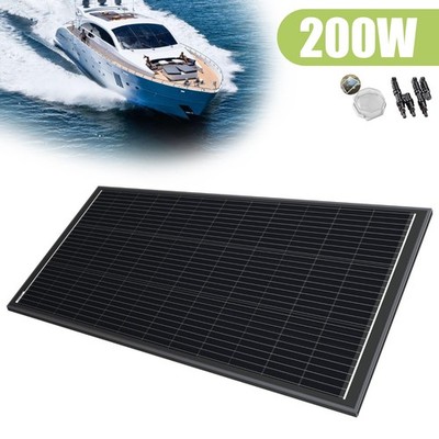 200W Schwarz Solarmodul Solarpanel Mono für Balkonkraftwerk Camper Wohnmobil