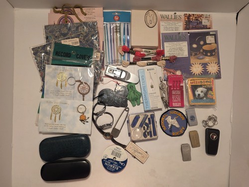 Huge Vintage Junk Drawer Estate Lot Mixed Collectibles Crafts Keychains +