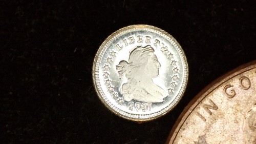 MINIATURE COIN 1797 HALF DIME DRAPED BUST SMALL EAGLE PROOF LIKE STERLING SILVER