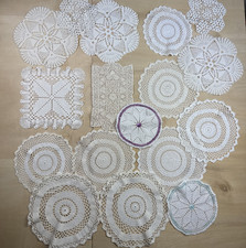 Vintage Lot of 31 Doilies Crocheted Knitted Cottage Wedding Tea Party Decoration