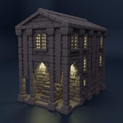 Medieval Bank | D&D TTRPG Playable 3D Printed Building Terrain Scenery | Miniatu
