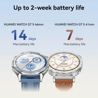 Huawei Watch GT 5 46 mm Smartwatch, scharfkantiges Design, brandneuer Lauf- und 
