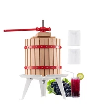 VEVOR Fruit Wine Press Manual Press for Wine Making 3.2 Gal/12L Wood Basket