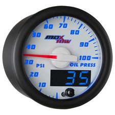 Maxtow 100 Psi Oil Pressure Gauge Kit W Sensor White Dial Blue Led 52mm Maxtow 100 Psi Oil Pressure Gauge Kit W Sensor White Dial Blue Led 52mm
