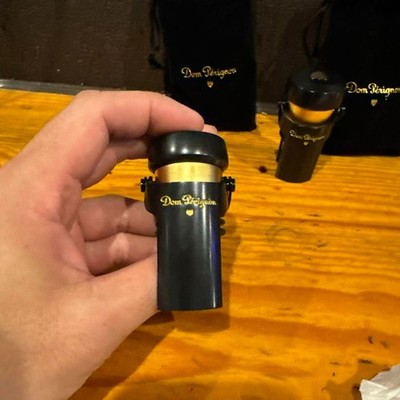 Dom Perignon Champagne Bottle Stopper Set of 2 with Pouch New from